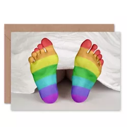 Buy Rainbow Feet Paint Weird Body Blank Greeting Card With Envelope • 4.42£