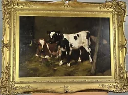 Buy DAVID GAULD, RSA,  (Scottish 1865-1936) Glasgow Boy, Calves In A Byre • 2,950£