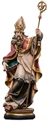 Buy New Hand Carved Wooden Bishop Abbot Patron Saint Herbert Statue Figure Sculpture • 1,574.20£