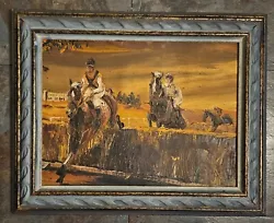 Buy Stunning Framed Original Oil Painting - Horse Racing - Steeplechase • 79.99£