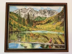 Buy Lovely Original Painting Fishing Mountain River Scene Signed “ Frans “ 68 • 75£