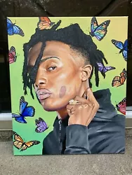 Buy Playboi Carti Original Oil Painting 20x24” Wall Art Canvas Butterfly Poster • 236.24£