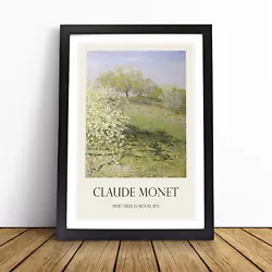 Buy Spring Fruit Trees In Bloom By Claude Monet Wall Art Print Framed Canvas Picture • 14.95£