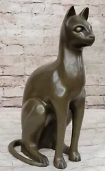 Buy French Artist Moigniez Genuine Bronze Egyptian Cat Fine Art Home Decor Sale • 302.02£