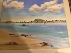 Buy Oil Painting By Mavis Huff - Mount Wellington From Bucklands Beach • 14.99£