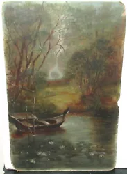 Buy Mary Gay 19th Century Original Oil On Board River Boat Landscape Painting 1897 • 704.81£