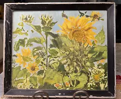 Buy Maine Artist Robert Solotaire Sunflowers Sunflower Field Oil Masonite Painting • 590.62£