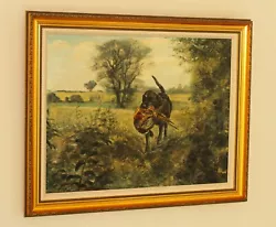Buy HENRY WILKINSON (1921-2011) Large Oil Painting Of A Black Labrador & A Pheasant • 995£