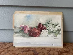 Buy Antique Watercolor Pink & Red Carnations Signed Helen E Roby 1887 Listed Artist • 92.01£