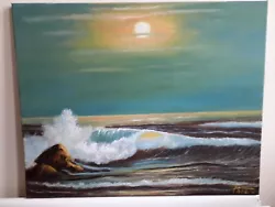 Buy Original Vintage Oil Painting On Canvas Cornwall Sunset • 75£
