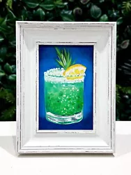 Buy Mojito Cocktail Oil Painting-FRAMED Realism Original Fruity Juice Still Life • 90£