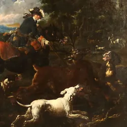 Buy Ancient Painting Philip Peter Roos Hunting Scene '700 Canvas • 14,875£