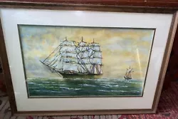Buy Oil Painting Of A Clipper Ship (s) Framed Signed A Percival Vintage • 55£