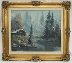 Buy  Large Oil On Canvas Painting Cabin In Forest - Early Spring  Signed Te Pas  • 54.50£
