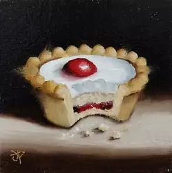 Buy Little Cherry Bakewell Tart Original Still Life Oil Painting By Jane Palmer Art • 70£