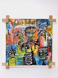 Buy Jean-Michel Basquiat (Handmade) Acrylic Painting Signed And Sealed 60x60 Cm. • 790.61£