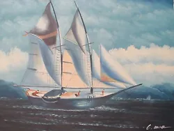 Buy Sailing Boats Large Oil Painting Canvas Ocean Original Sea Waves Seascape Blue • 27.95£