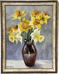 Buy DAFFODILS Bouquet Flowers Original Oil Painting Art By Ukraine Artist Framed • 140.57£