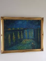 Buy Vincent Van Gogh Starry Night 2 Oil Painting Superb Reproduction In Gilt Frame • 1,000£