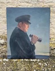 Buy LARGE Vintage Period Oil Painting Of Winston Churchill Signed 1948 • 95£