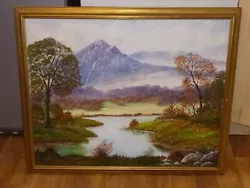 Buy Oil Painting On Canvas Scottish Landscape Signed Denzil 69x84 Cm • 34.99£