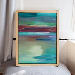 Buy ORIGINAL Abstract Seascape Oil Painting - Beach Sky - Framed Canvas 16  X 12  • 220£