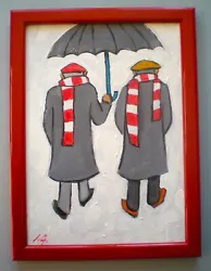Buy Original Painting Of Two Old Men Off To The Match Painted In L. S. Lowry Style. • 9.99£
