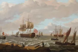 Buy Large 17th Century Dutch Fishing & Naval Ships LUDOLF BAKHUIZEN (1630-1708) • 4,200£