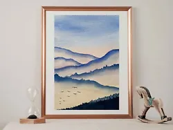 Buy Misty Mountains | Original Painted | Watercolour Painting | Landscape | Signed • 25£