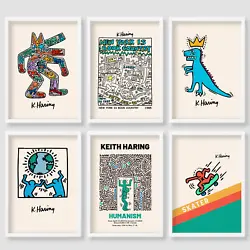 Buy Blue Keith Haring Wall Art Gallery Set Vintage Gift Home Poster A4 A3 A2 • 3.99£