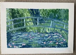 Buy Monet Water Lilies Hand Painted Acrylic On Canvas Wall Art • 10£