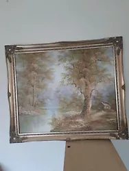 Buy Antique Impressionist Oil Painting Landscape River Trees Framed • 10£