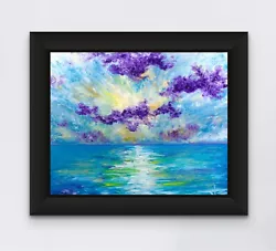 Buy Ocean Sunrise Hope 16x20 Original Oil Painting On ACM Board Colorful Not Monet • 708.75£