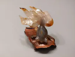 Buy Beautiful Early 1900s Chinese Hand Carved Agate Koi Fish Lapidary Sculpture 🐟 • 947.23£