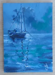 Buy Original ACEO William Jamison Miniature Oil Painting Sailing Boat Landscape Art • 0.99£