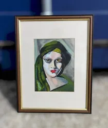 Buy Original Brian Thomas Art Deco Nouveau Inspired Acrylic Painting Female Portrait • 60£