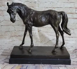 Buy Solid Bronze Mene Horse Head Sculpture Bust Marble Base Art Deco Figure Figurine • 358.88£