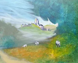 Buy Oil Painting, English Landscape,  Corfe Castle ORIGINAL ART, ,  41x51cm Signed • 165£