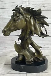 Buy Handcrafted Horse Lovers Real Bronze Horses Head Bust Sculpture Equestrian  • 377.05£