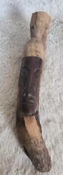 Buy 9  Vintage Hand Carved Wood Face Tree Bark Log Sculpture • 28.94£