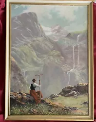 Buy Hans Dahl (1849-1937) High In The Mountains Woodblock Print Framed Vintage • 165.77£