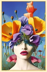 Buy Surreal California Poppy Girl Papever Flower Fine Art Print 11x17 +signed Ziola • 20.79£