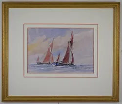 Buy Thames Sailing Barges. Original Watercolour By 'GH' Painted Circa 2000 • 75£