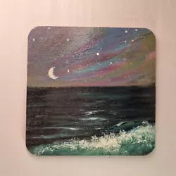 Buy Original Seascape Hand Painted On Wooden Board 10 Cm Home Decor/gift • 9.77£