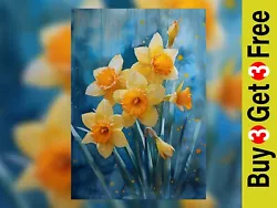 Buy Sunlit Daffodils Watercolor Painting Print 5 X7  On Matte Paper • 4.99£