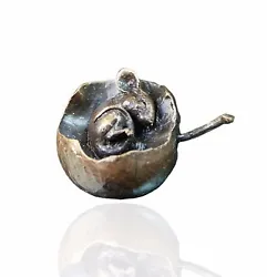 Buy Wildlife Bronze Miniature Sculptures - Mouse In Apple - Butler & Peach. • 38£