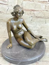Buy Signed Unique Bronze Sculpture Sexy Erotic Nude Female Form Statue Home Decor • 275.78£