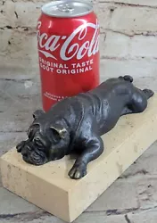 Buy Art Deco Miniature Brown English French Bulldog Dogs Bronze Sculpture Figurines • 61.75£