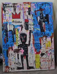 Buy LARGE JEAN-MICHEL BASQUIAT 1982 ACRYLIC ON CANVAS 47.5 X 35.5 In. GOOD CONDITION • 552.63£