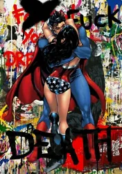 Buy DEATH NYC Ltd Ed Signed Art Print 45x32cm Superman And Wonder Woman Mr Brainwash • 157.49£